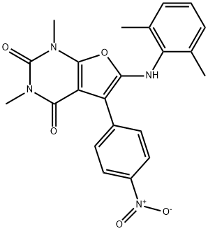 Furo[2,3-d]pyrimidine-2,4(1H,3H)-dione,  6-[(2,6-dimethylphenyl)amino]-1,3-dimethyl-5-(4-nitrophenyl)- Structural