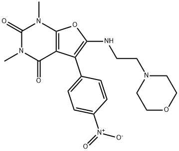 Furo[2,3-d]pyrimidine-2,4(1H,3H)-dione,  1,3-dimethyl-6-[[2-(4-morpholinyl)ethyl]amino]-5-(4-nitrophenyl)- Structural