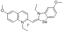 1-ethyl-2-[(3-ethyl-5-methoxy-3H-benzoselenazol-2-ylidene)methyl]-6-methoxyquinolinium iodide   Structural