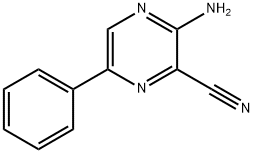 2-Amino-3-cyano-5-phenylpyrazine Structural