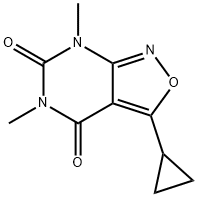 Isoxazolo[3,4-d]pyrimidine-4,6(5H,7H)-dione, 3-cyclopropyl-5,7-dimethyl- (9CI) Structural