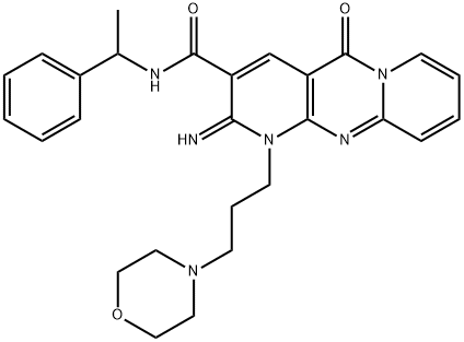 2-imino-1-[3-(4-morpholinyl)propyl]-5-oxo-N-(1-phenylethyl)-1,5-dihydro-2H-dipyrido[1,2-a:2,3-d]pyrimidine-3-carboxamide Structural