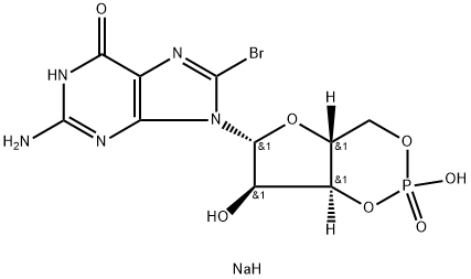 8-BROMOGUANOSINE 3',5'-(CYCLIC) MONOPHOSPHATESODIUM SALT N-HYDRATE Structural