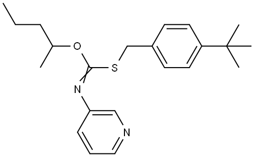 S-((4-(1,1-Dimethylethyl)phenyl)methyl)O-(1-methylbutyl)-3-pyridinylcarbonimidothioate Structural