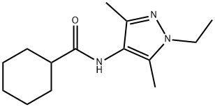 Cyclohexanecarboxamide, N-(1-ethyl-3,5-dimethyl-1H-pyrazol-4-yl)- (9CI) Structural