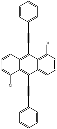 9,10-BIS(PHENYLETHYNYL)-1,5-DICHLOROANTHRACENE Structural