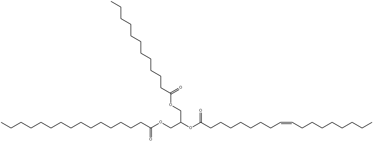 1-DODECANOYL-2-[CIS-9-OCTADECENOYL]-3-HEXADECANOYL-RAC-GLYCEROL Structural