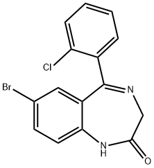 7-Bromo-5-(2-chlorophenyl)-1,3-dihydro-2H-1,4-Benzodiazepin-2-one Structural