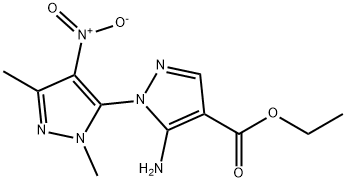 ETHYL 5-AMINO-1-(1,3-DIMETHYL-4-NITROPYRAZOL-5-YL)PYRAZOLE-4-CARBOXYLATE Structural