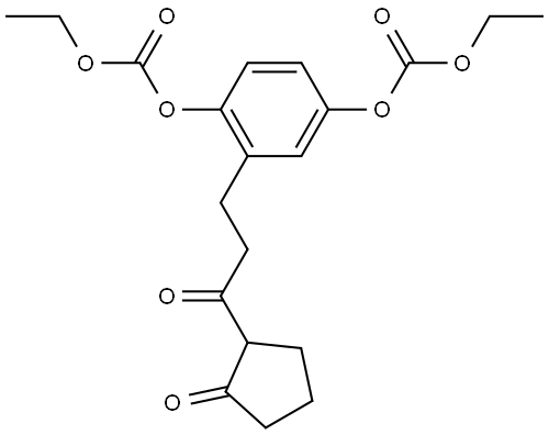 diethyl 2-[3-oxo-3-(2-oxocyclopentyl)propyl]-p-phenylene dicarbonate Structural