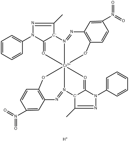 2,4-Dihydro-4-[(2-hydroxy-5-nitrophenyl)azo]-5-methyl-2-phenyl-3H-pyrazol-3-one chromium complex Structural