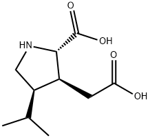 (2S,3S,4R)-2-CARBOXY-4-ISOPROPYL-3-PYRROLIDINEACETIC ACID Structural