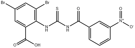 3,5-DIBROMO-2-[[[(3-NITROBENZOYL)AMINO]THIOXOMETHYL]AMINO]-BENZOIC ACID