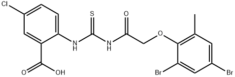 5-CHLORO-2-[[[[(2,4-DIBROMO-6-METHYLPHENOXY)ACETYL]AMINO]THIOXOMETHYL]AMINO]-BENZOIC ACID