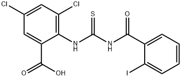 3,5-DICHLORO-2-[[[(2-IODOBENZOYL)AMINO]THIOXOMETHYL]AMINO]-BENZOIC ACID