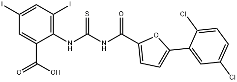 2-[[[[[5-(2,5-DICHLOROPHENYL)-2-FURANYL]CARBONYL]AMINO]THIOXOMETHYL]AMINO]-3,5-DIIODO-BENZOIC ACID