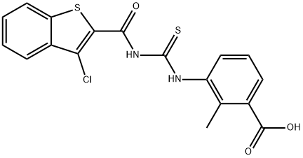 3-[[[[(3-CHLOROBENZO[B]THIEN-2-YL)CARBONYL]AMINO]THIOXOMETHYL]AMINO]-2-METHYL-BENZOIC ACID