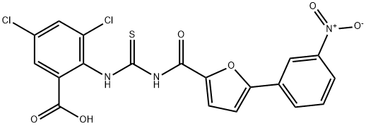 3,5-DICHLORO-2-[[[[[5-(3-NITROPHENYL)-2-FURANYL]CARBONYL]AMINO]THIOXOMETHYL]AMINO]-BENZOIC ACID