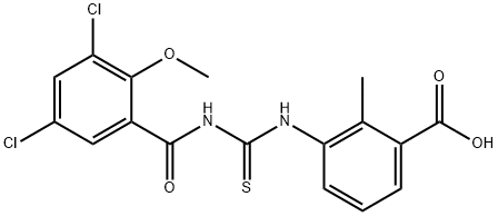 3-[[[(3,5-DICHLORO-2-METHOXYBENZOYL)AMINO]THIOXOMETHYL]AMINO]-2-METHYL-BENZOIC ACID Structural