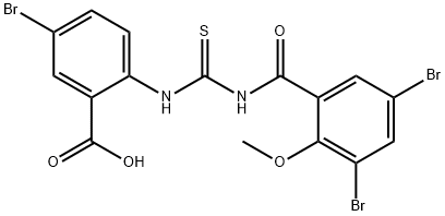 5-BROMO-2-[[[(3,5-DIBROMO-2-METHOXYBENZOYL)AMINO]THIOXOMETHYL]AMINO]-BENZOIC ACID