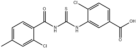 4-CHLORO-3-[[[(2-CHLORO-4-METHYLBENZOYL)AMINO]THIOXOMETHYL]AMINO]-BENZOIC ACID Structural