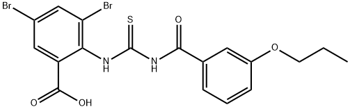 3,5-DIBROMO-2-[[[(3-PROPOXYBENZOYL)AMINO]THIOXOMETHYL]AMINO]-BENZOIC ACID