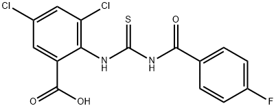 3,5-DICHLORO-2-[[[(4-FLUOROBENZOYL)AMINO]THIOXOMETHYL]AMINO]-BENZOIC ACID