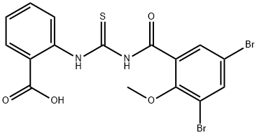 2-[[[(3,5-DIBROMO-2-METHOXYBENZOYL)AMINO]THIOXOMETHYL]AMINO]-BENZOIC ACID