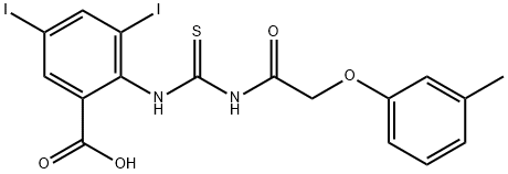 3,5-DIIODO-2-[[[[(3-METHYLPHENOXY)ACETYL]AMINO]THIOXOMETHYL]AMINO]-BENZOIC ACID Structural