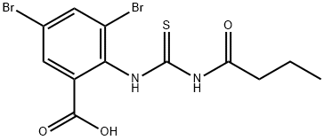 3,5-DIBROMO-2-[[[(1-OXOBUTYL)AMINO]THIOXOMETHYL]AMINO]-BENZOIC ACID