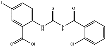 2-[[[(2-CHLOROBENZOYL)AMINO]THIOXOMETHYL]AMINO]-5-IODO-BENZOIC ACID