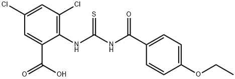 3,5-DICHLORO-2-[[[(4-ETHOXYBENZOYL)AMINO]THIOXOMETHYL]AMINO]-BENZOIC ACID