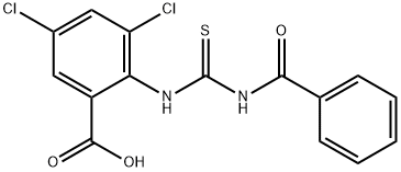 2-[[(BENZOYLAMINO)THIOXOMETHYL]AMINO]-3,5-DICHLORO-BENZOIC ACID Structural