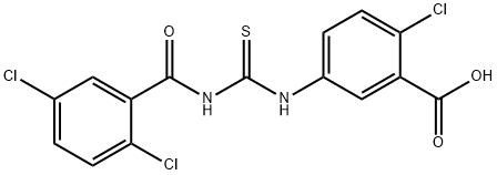 2-CHLORO-5-[[[(2,5-DICHLOROBENZOYL)AMINO]THIOXOMETHYL]AMINO]-BENZOIC ACID Structural