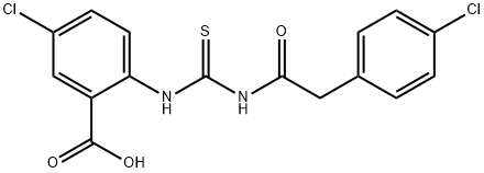 5-CHLORO-2-[[[[(4-CHLOROPHENYL)ACETYL]AMINO]THIOXOMETHYL]AMINO]-BENZOIC ACID