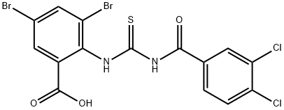 3,5-DIBROMO-2-[[[(3,4-DICHLOROBENZOYL)AMINO]THIOXOMETHYL]AMINO]-BENZOIC ACID