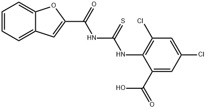 2-[[[(2-BENZOFURANYLCARBONYL)AMINO]THIOXOMETHYL]AMINO]-3,5-DICHLORO-BENZOIC ACID