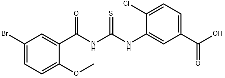 3-[[[(5-BROMO-2-METHOXYBENZOYL)AMINO]THIOXOMETHYL]AMINO]-4-CHLORO-BENZOIC ACID Structural