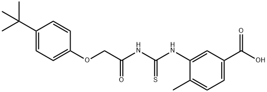 3-[[[[[4-(1,1-DIMETHYLETHYL)PHENOXY]ACETYL]AMINO]THIOXOMETHYL]AMINO]-4-METHYL-BENZOIC ACID Structural