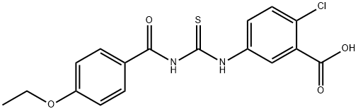 2-CHLORO-5-[[[(4-ETHOXYBENZOYL)AMINO]THIOXOMETHYL]AMINO]-BENZOIC ACID Structural