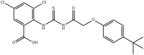 3,5-DICHLORO-2-[[[[[4-(1,1-DIMETHYLETHYL)PHENOXY]ACETYL]AMINO]THIOXOMETHYL]AMINO]-BENZOIC ACID