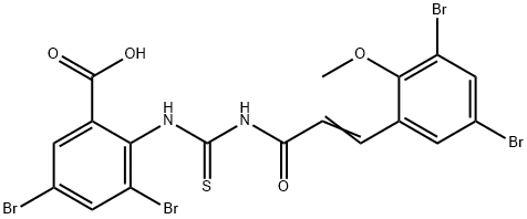 3,5-DIBROMO-2-[[[[3-(3,5-DIBROMO-2-METHOXYPHENYL)-1-OXO-2-PROPENYL]AMINO]THIOXOMETHYL]AMINO]-BENZOIC ACID