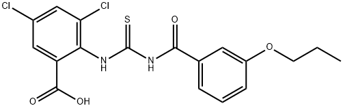 3,5-DICHLORO-2-[[[(3-PROPOXYBENZOYL)AMINO]THIOXOMETHYL]AMINO]-BENZOIC ACID