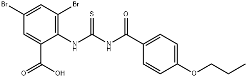 3,5-DIBROMO-2-[[[(4-PROPOXYBENZOYL)AMINO]THIOXOMETHYL]AMINO]-BENZOIC ACID