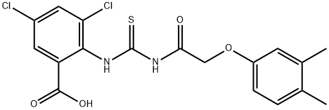 3,5-DICHLORO-2-[[[[(3,4-DIMETHYLPHENOXY)ACETYL]AMINO]THIOXOMETHYL]AMINO]-BENZOIC ACID Structural