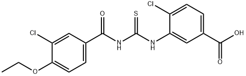 4-CHLORO-3-[[[(3-CHLORO-4-ETHOXYBENZOYL)AMINO]THIOXOMETHYL]AMINO]-BENZOIC ACID Structural