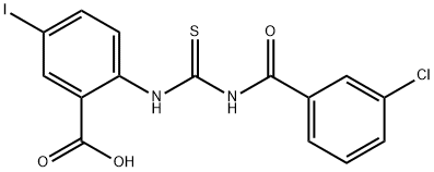 2-[[[(3-CHLOROBENZOYL)AMINO]THIOXOMETHYL]AMINO]-5-IODO-BENZOIC ACID