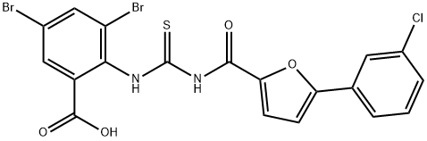 3,5-DIBROMO-2-[[[[[5-(3-CHLOROPHENYL)-2-FURANYL]CARBONYL]AMINO]THIOXOMETHYL]AMINO]-BENZOIC ACID