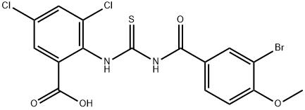 2-[[[(3-BROMO-4-METHOXYBENZOYL)AMINO]THIOXOMETHYL]AMINO]-3,5-DICHLORO-BENZOIC ACID Structural