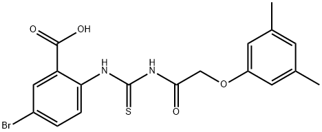 5-BROMO-2-[[[[(3,5-DIMETHYLPHENOXY)ACETYL]AMINO]THIOXOMETHYL]AMINO]-BENZOIC ACID